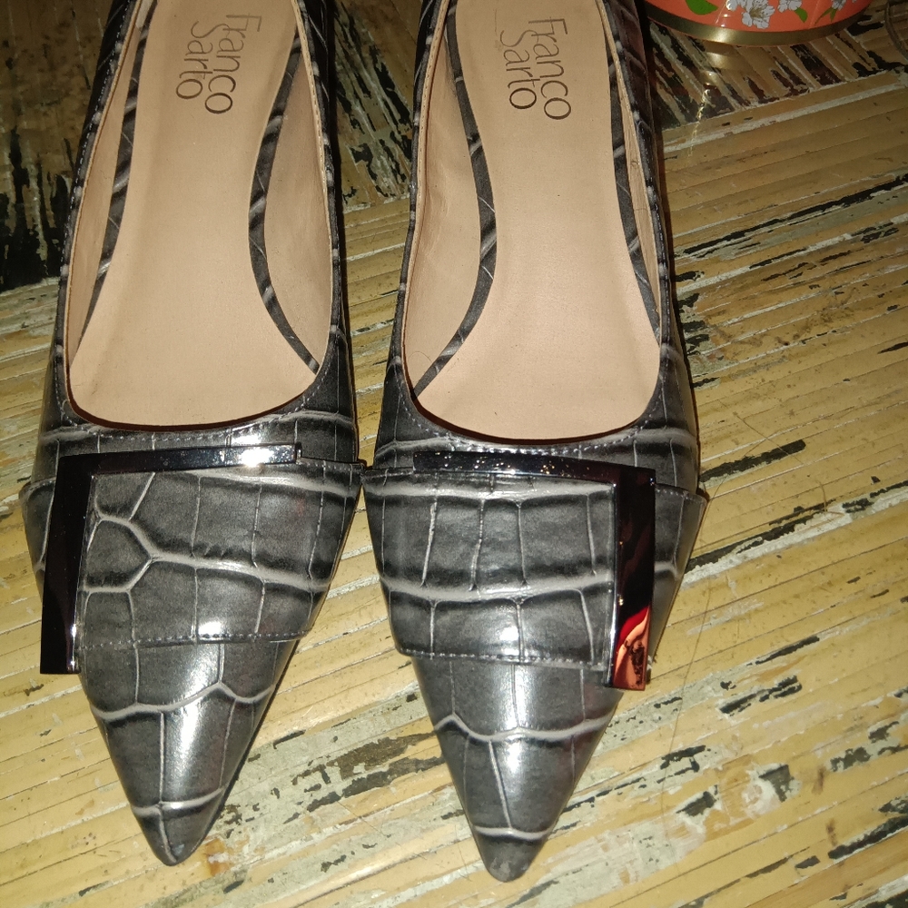 France Sarto crocodile belly shoes